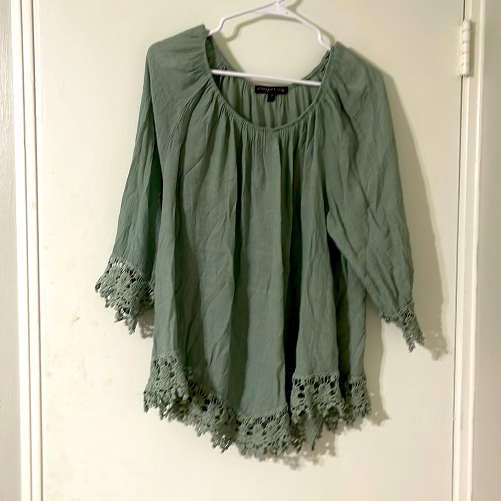 Mint boho blouse